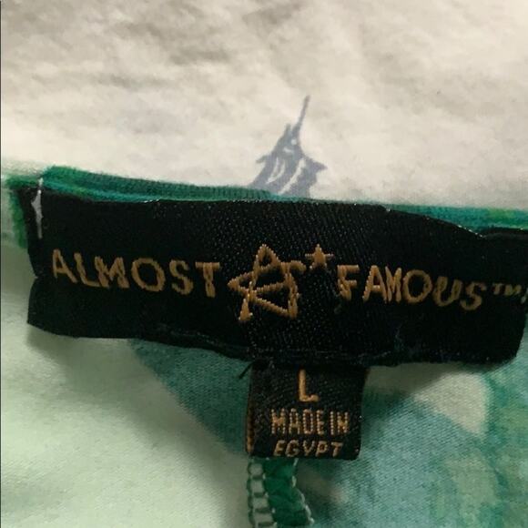 NWT ALMOST FAMOUS GREEN & WHITE TOP Size S - Picture 5 of 6